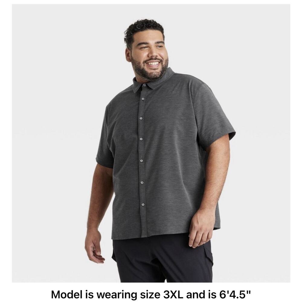 Men’s XXL Short Sleeve Woven Shirt | All In Motion™ Black Quick Dry Poplin NWT